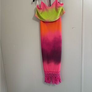 SHEIN Multicolor Gradient Dress with Fringe